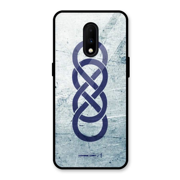 Double Infinity Rough Glass Back Case for OnePlus 7