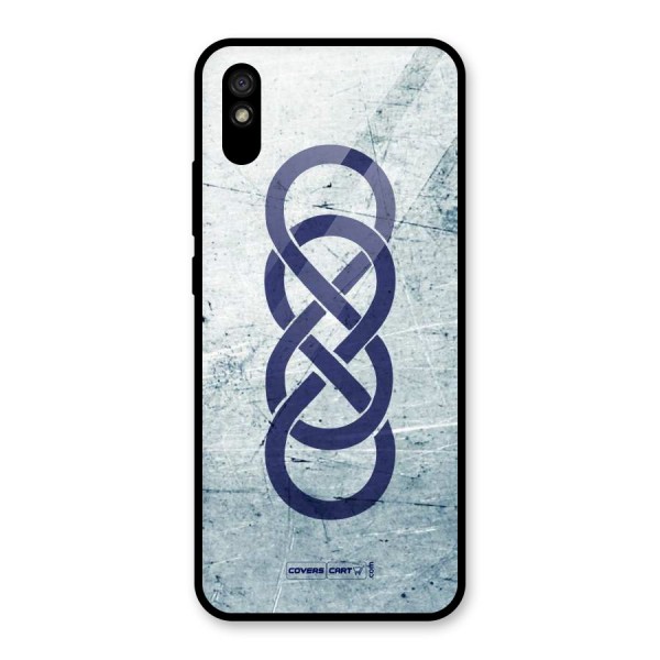 Double Infinity Rough Glass Back Case for Redmi 9A