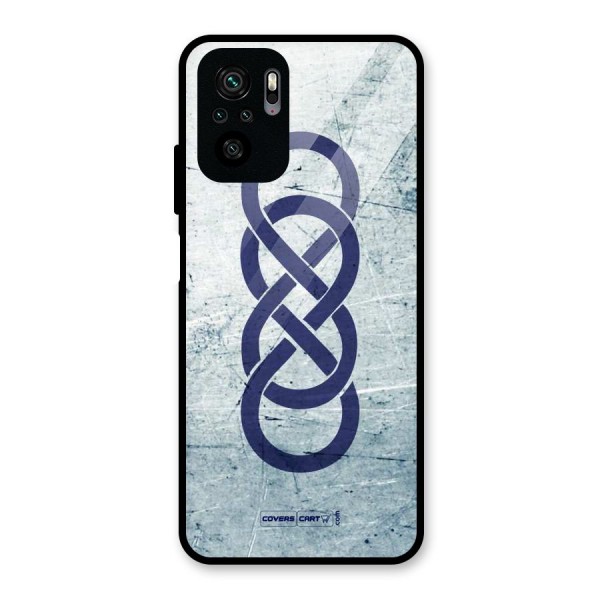 Double Infinity Rough Glass Back Case for Redmi Note 10