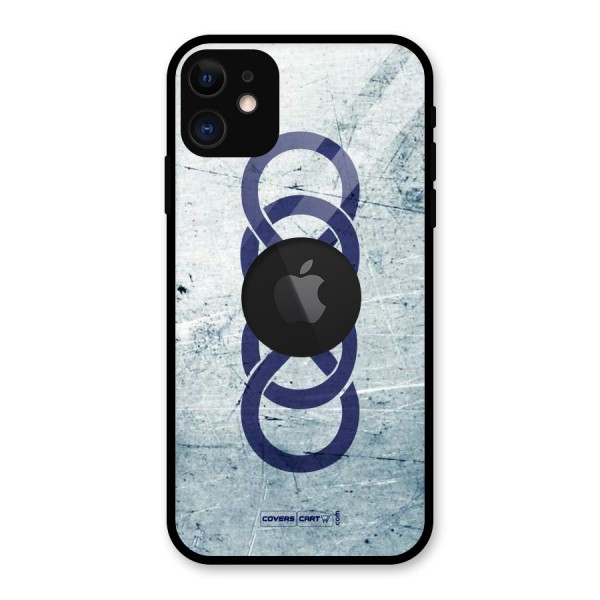 Double Infinity Rough Glass Back Case for iPhone 11 Logo Cut
