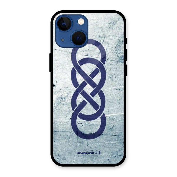 Double Infinity Rough Glass Back Case for iPhone 13 Mini
