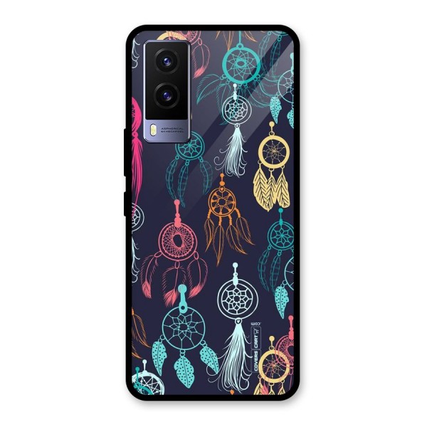 Dream Catcher Pattern Glass Back Case for Vivo V21e 5G