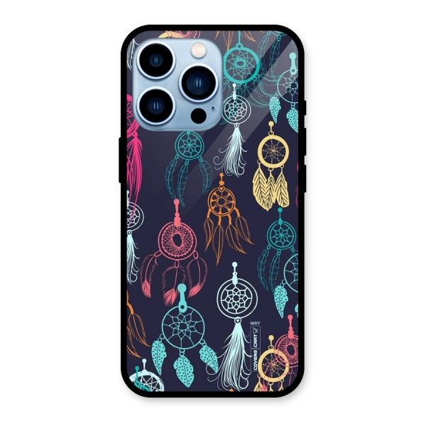 Dream Catcher Pattern Glass Back Case for iPhone 13 Pro