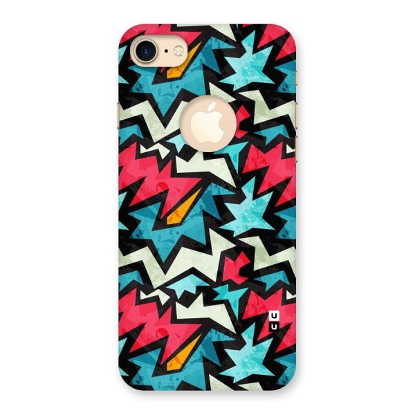 Electric Color Design Back Case for iPhone 7 Logo Cut