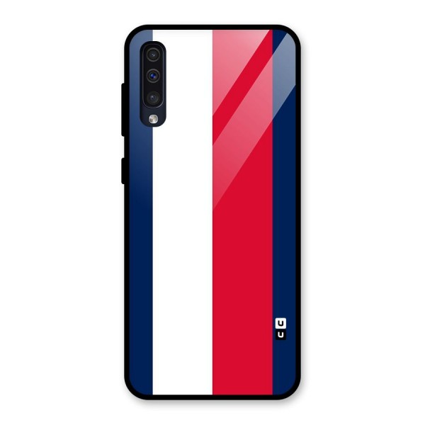 Electric Colors Stripe Glass Back Case for Galaxy A50