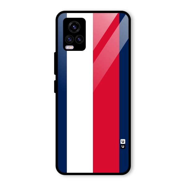 Electric Colors Stripe Glass Back Case for Vivo V20