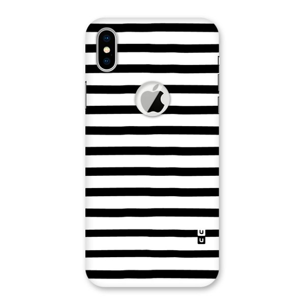 Elegant Basic Stripes Back Case for iPhone X Logo Cut