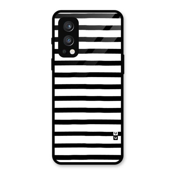 Elegant Basic Stripes Glass Back Case for OnePlus Nord 2 5G