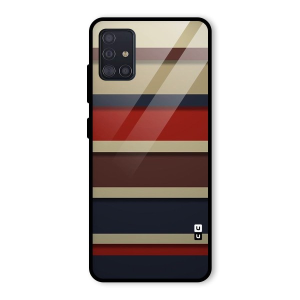 Elegant Stripes Pattern Glass Back Case for Galaxy A51