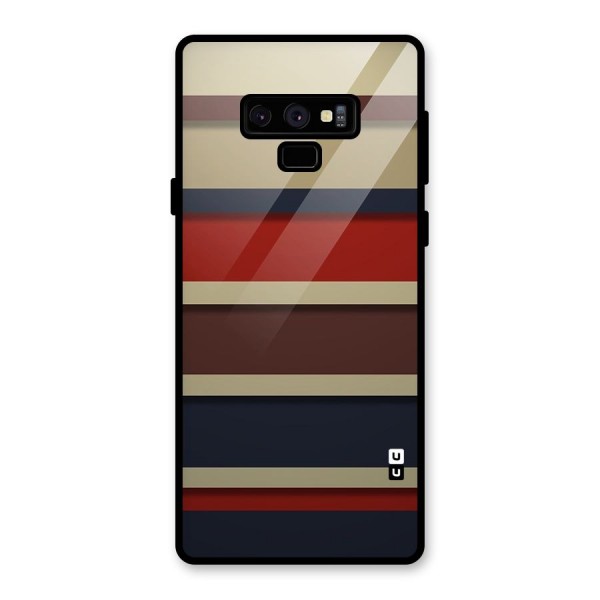 Elegant Stripes Pattern Glass Back Case for Galaxy Note 9