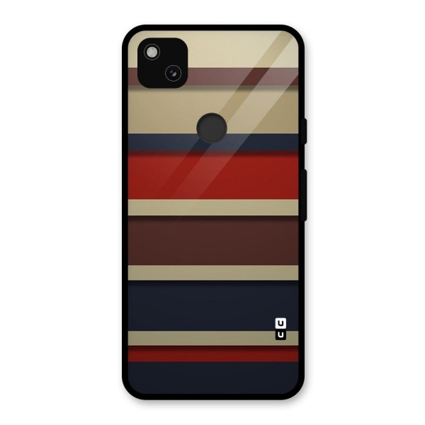 Elegant Stripes Pattern Glass Back Case for Google Pixel 4a