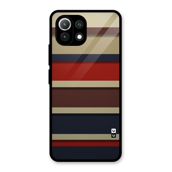 Elegant Stripes Pattern Glass Back Case for Mi 11 Lite