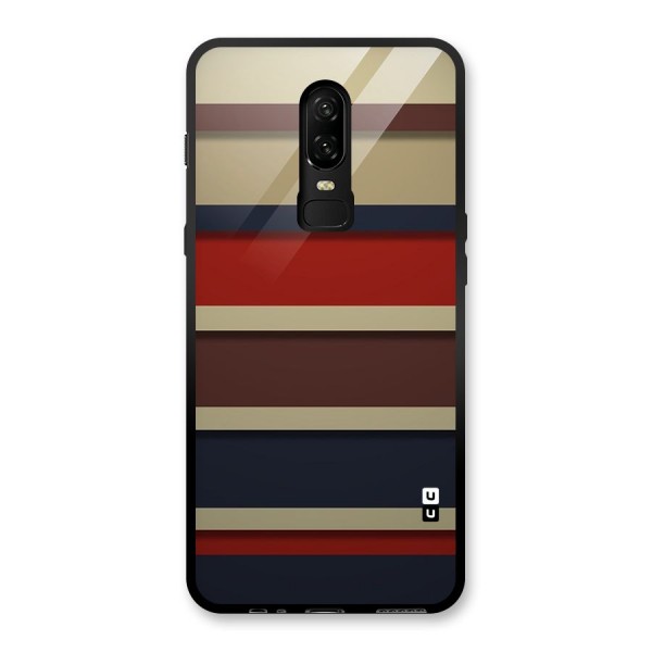 Elegant Stripes Pattern Glass Back Case for OnePlus 6