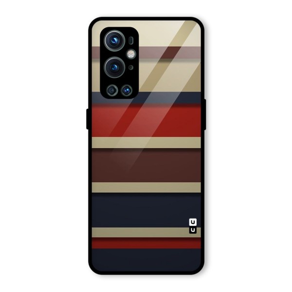Elegant Stripes Pattern Glass Back Case for OnePlus 9 Pro