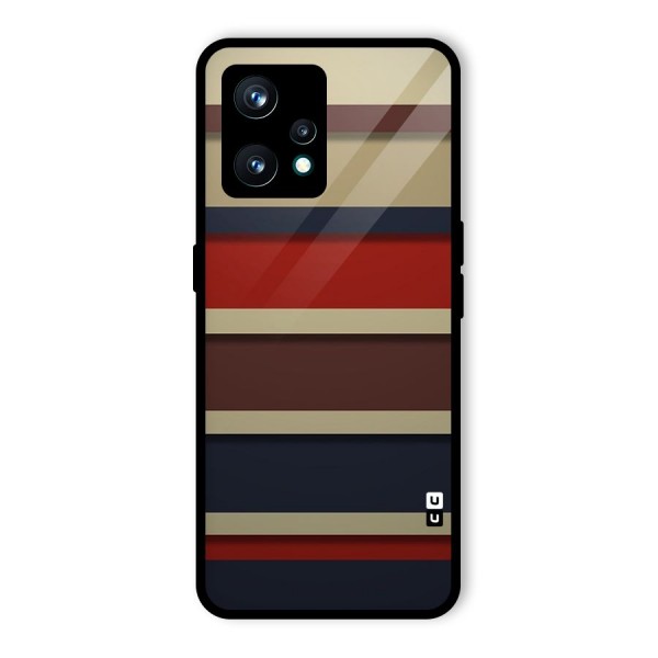 Elegant Stripes Pattern Glass Back Case for Realme 9