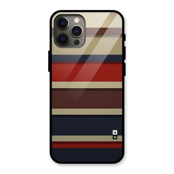 Elegant Stripes Pattern Glass Back Case for iPhone 12 Pro Max