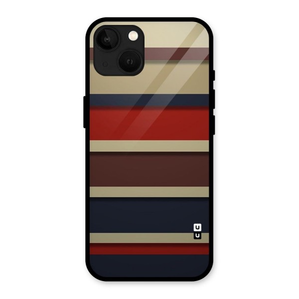 Elegant Stripes Pattern Glass Back Case for iPhone 13