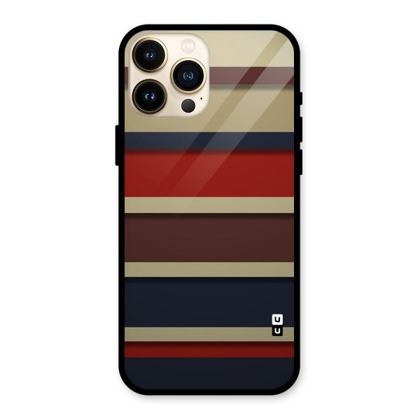 Elegant Stripes Pattern Glass Back Case for iPhone 13 Pro Max