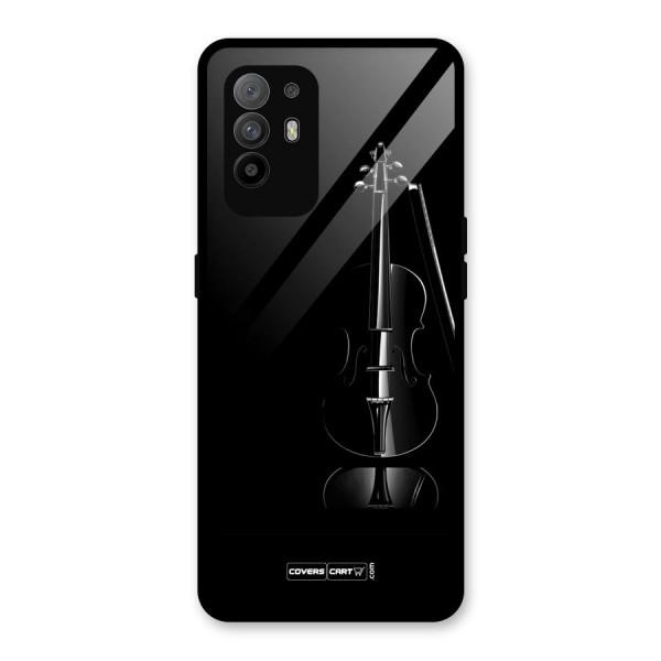 Elegant Violin Glass Back Case for Oppo F19 Pro Plus 5G