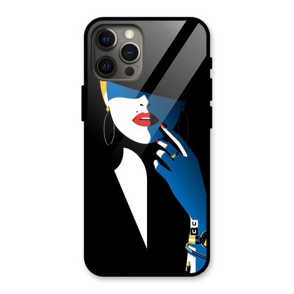 Elegant Woman Glass Back Case for iPhone 12 Pro Max
