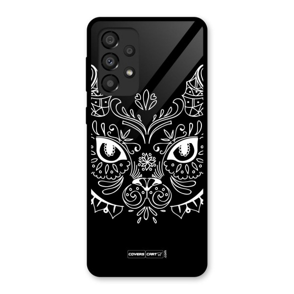 Ethnic Cat Design Glass Back Case for Galaxy A33 5G