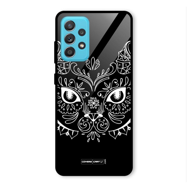 Ethnic Cat Design Glass Back Case for Galaxy A52s 5G