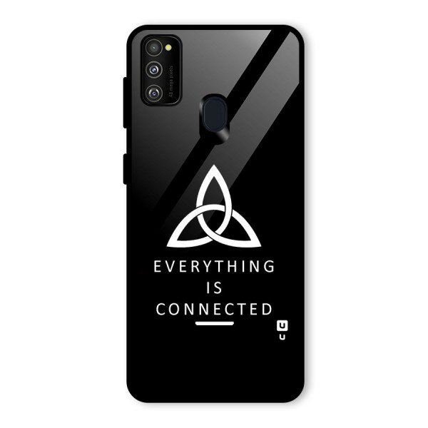 Everything is Connected Typography Glass Back Case for Galaxy M21