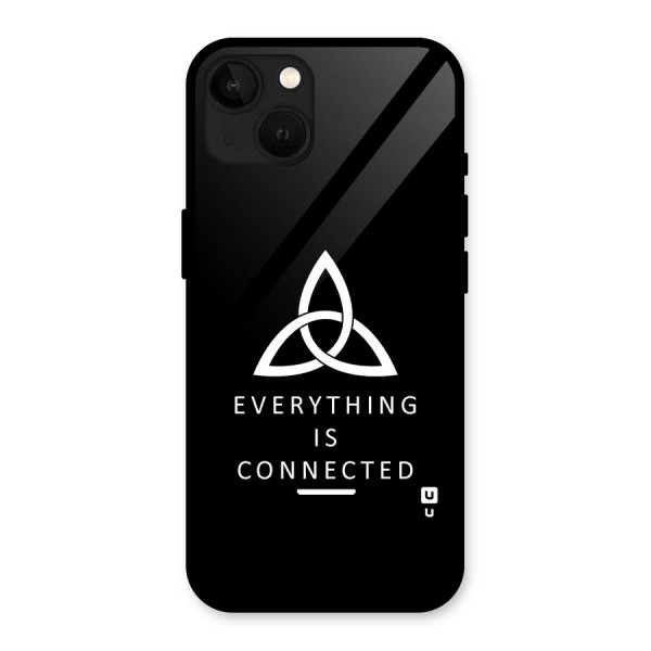 Everything is Connected Typography Glass Back Case for iPhone 13