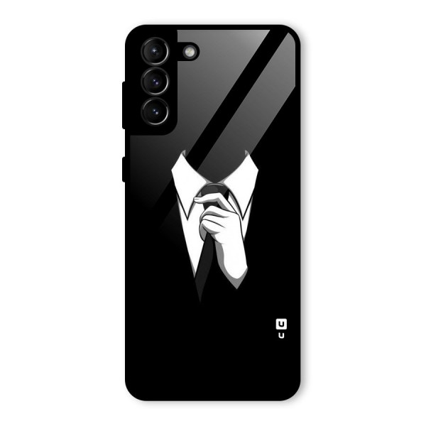 Faceless Gentleman Glass Back Case for Galaxy S21 Plus