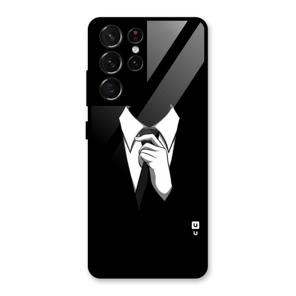 Faceless Gentleman Glass Back Case for Galaxy S21 Ultra 5G