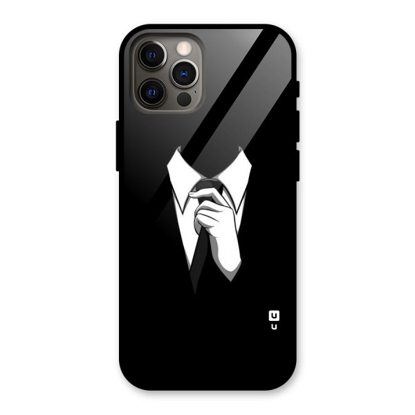 Faceless Gentleman Glass Back Case for iPhone 12 Pro