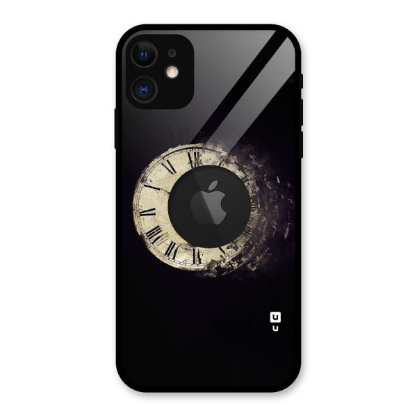 Fading Clock Glass Back Case for iPhone 11 Logo Cut