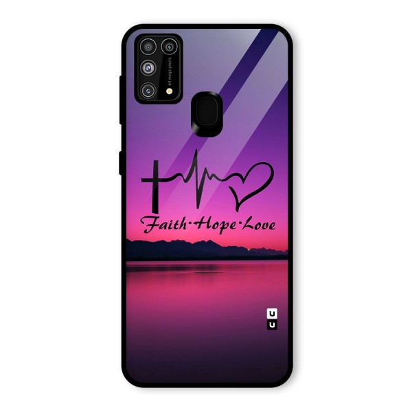 Faith Hope Love Evening Sky Glass Back Case for Galaxy M31