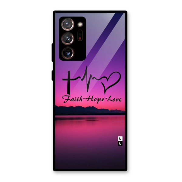 Faith Hope Love Evening Sky Glass Back Case for Galaxy Note 20 Ultra