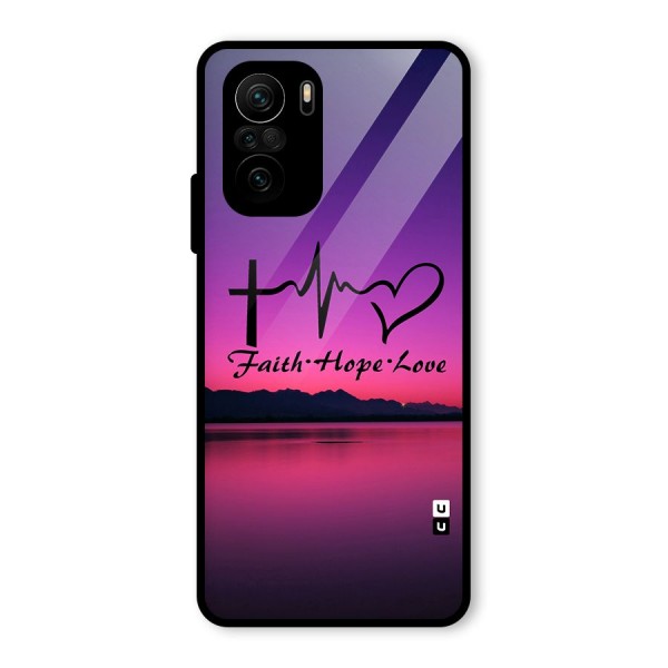 Faith Hope Love Evening Sky Glass Back Case for Mi 11X Pro