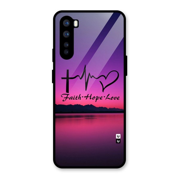 Faith Hope Love Evening Sky Glass Back Case for OnePlus Nord
