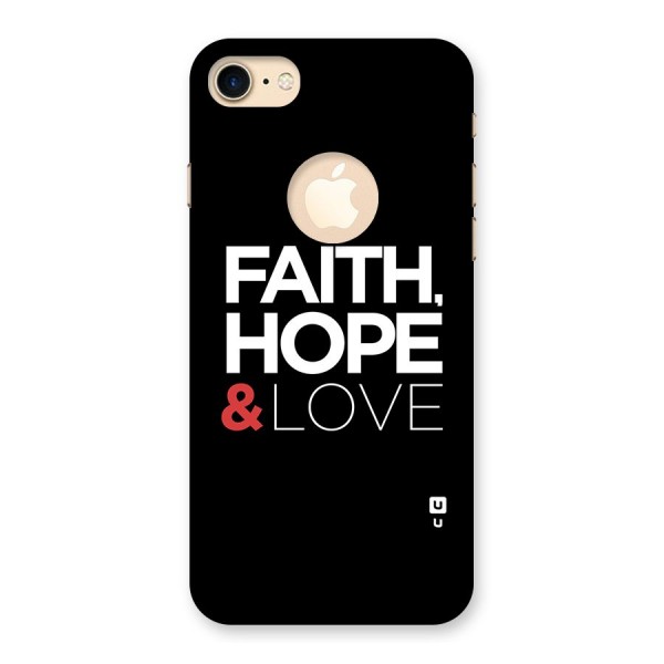Faith Hope and Love Typography Back Case for iPhone 7 Logo Cut