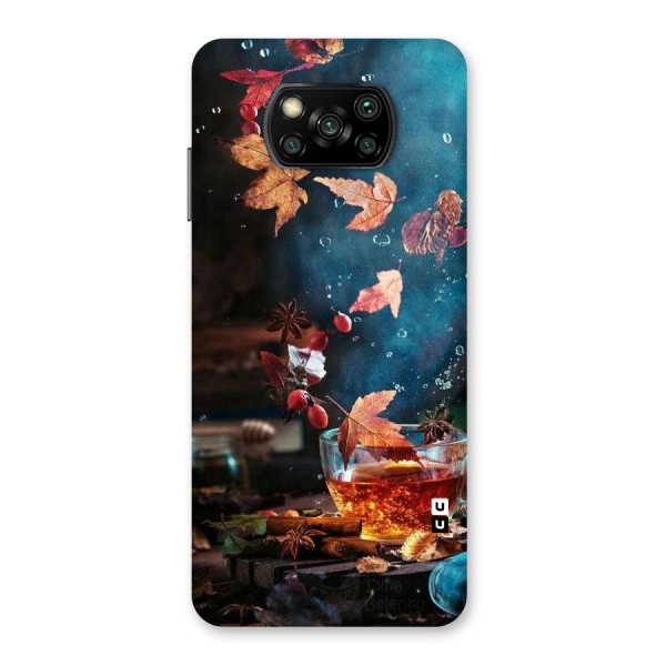 Falling Leaves Tea Back Case for Poco X3