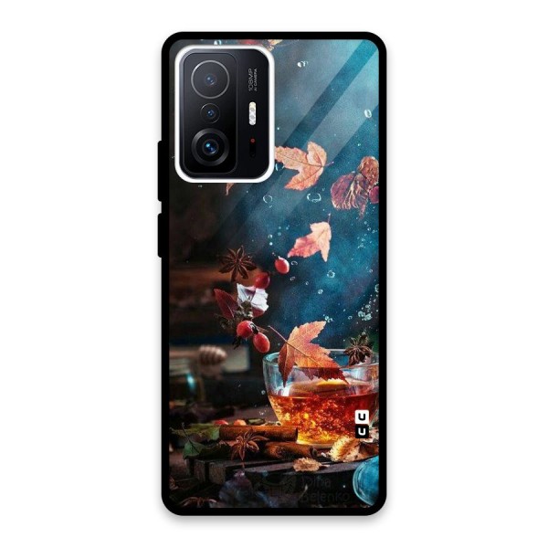 Falling Leaves Tea Glass Back Case for Xiaomi 11T Pro