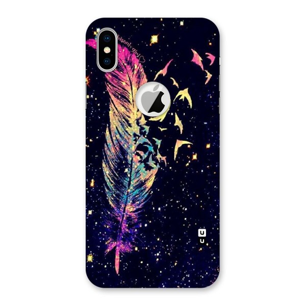 Feather Bird Fly Back Case for iPhone XS Logo Cut