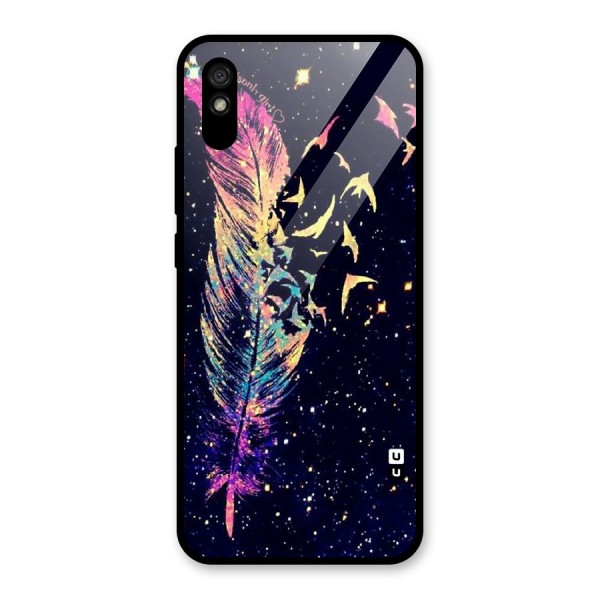 Feather Bird Fly Glass Back Case for Redmi 9A
