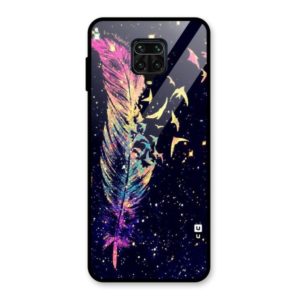 Feather Bird Fly Glass Back Case for Redmi Note 9 Pro Max