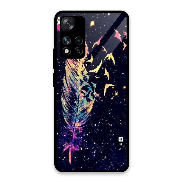 Feather Bird Fly Glass Back Case for Xiaomi 11i 5G