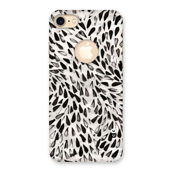 Feather Pattern Colorless Back Case for iPhone 7 Logo Cut