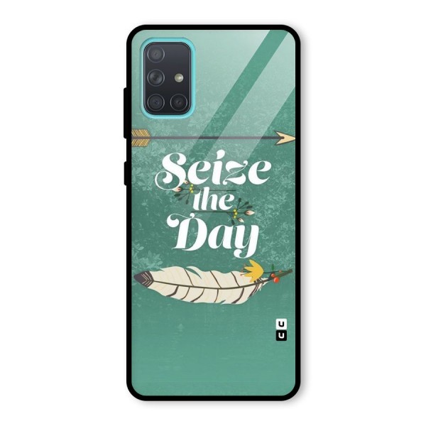 Feather Seize Glass Back Case for Galaxy A71