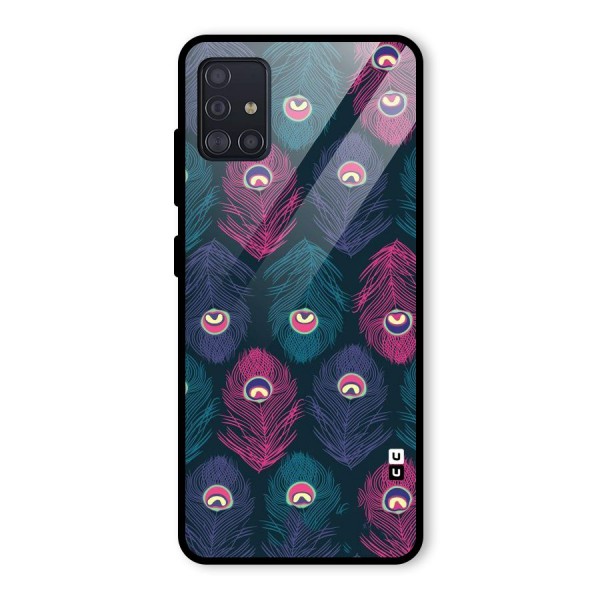 Feathers Patterns Glass Back Case for Galaxy A51