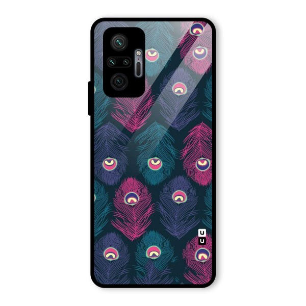 Feathers Patterns Glass Back Case for Redmi Note 10 Pro Max