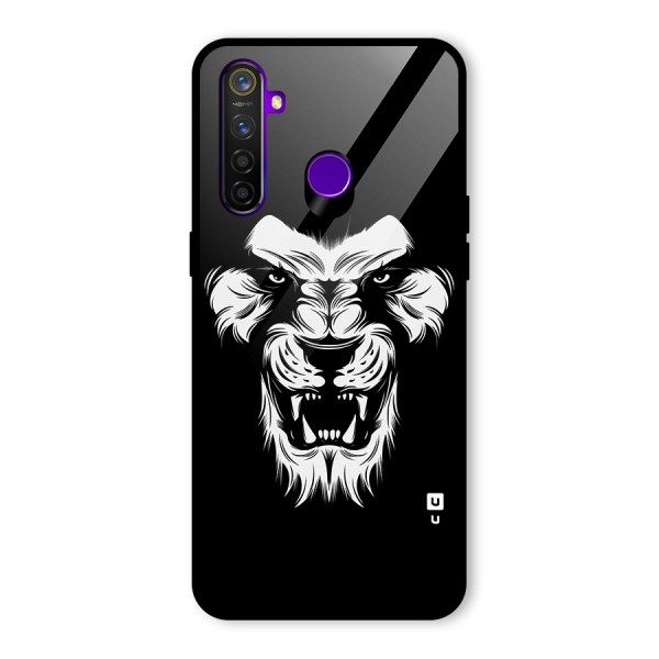 Fierce Lion Digital Art Glass Back Case for Realme 5 Pro