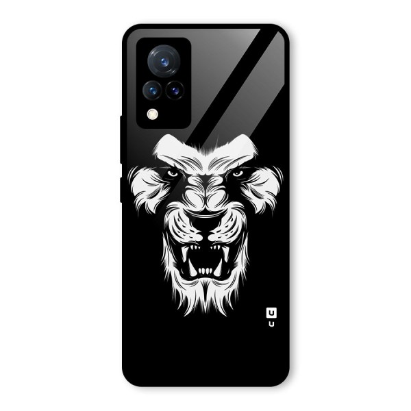 Fierce Lion Digital Art Glass Back Case for Vivo V21 5G