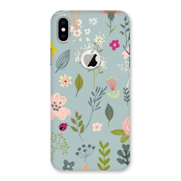 Flawless Flowers Back Case for iPhone XS Logo Cut